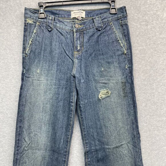 Abercrombie & Fitch Flare Jeans Size 2 Distressed Cotton Vintage Baggy New - Picture 2 of 15
